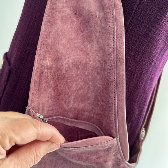 Sash Purple Leather crossbody bag - Picture 4 of 5